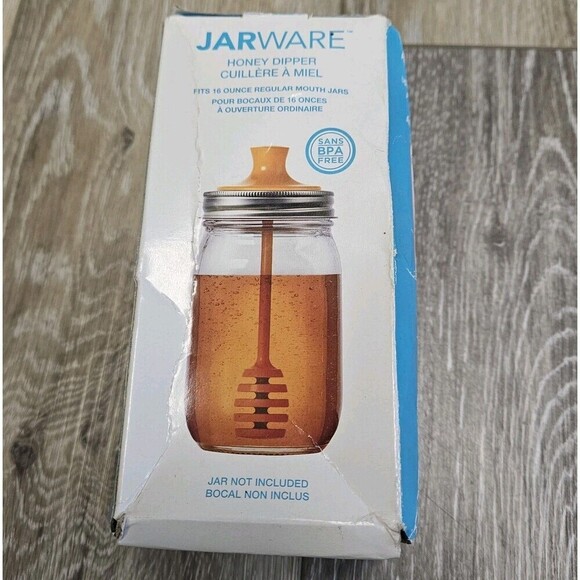 Jarware Honey Dipper for Regular Mouth Mason Jars Orange Glasswear - Picture 1 of 5